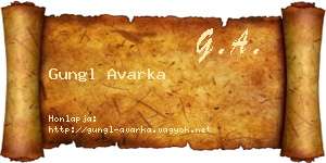 Gungl Avarka névjegykártya